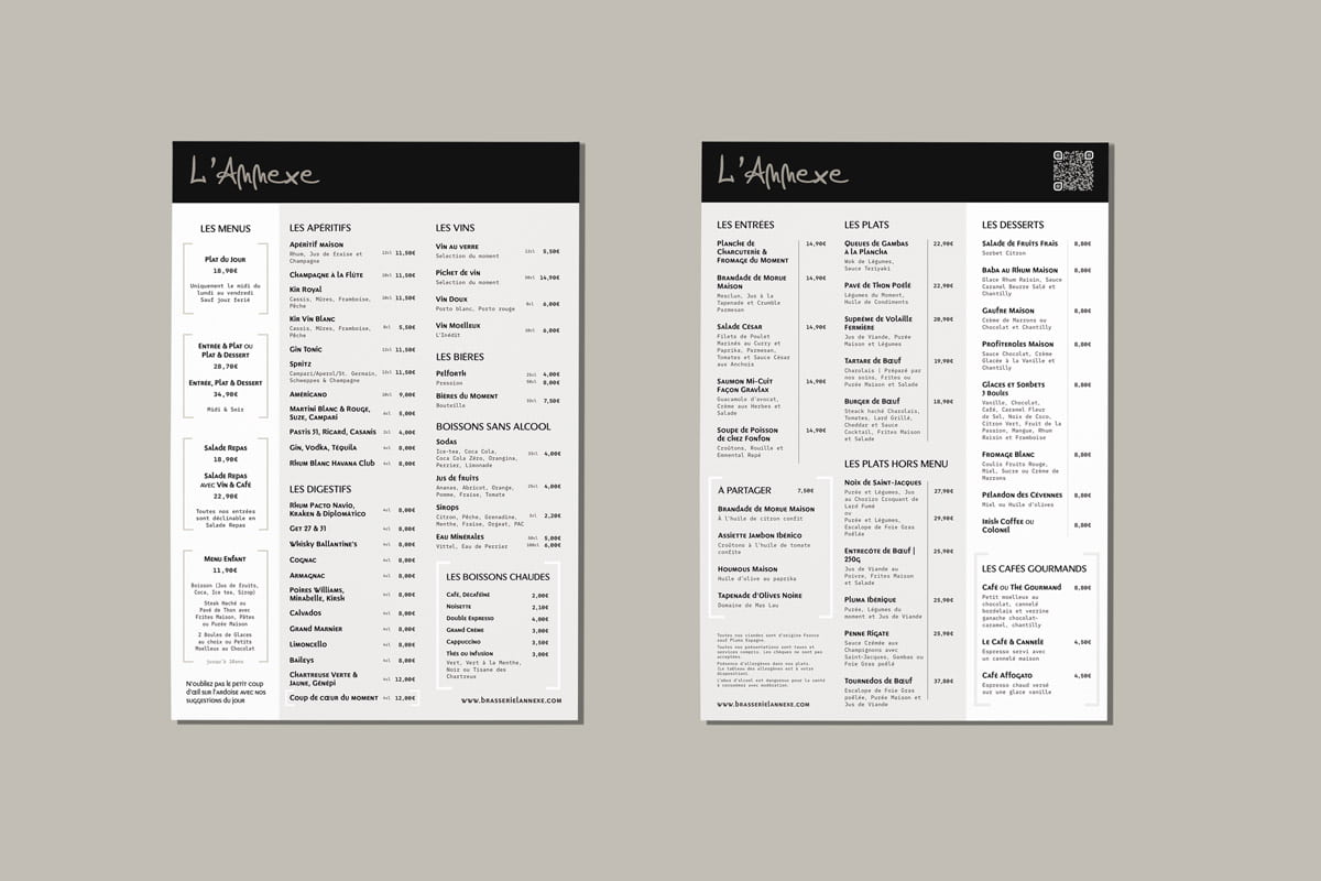 Menu Annexe 2026 mockup