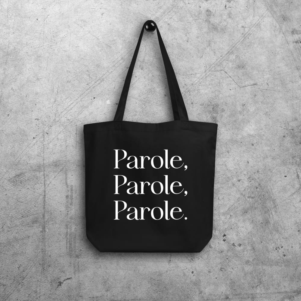 Parole totebag hanging