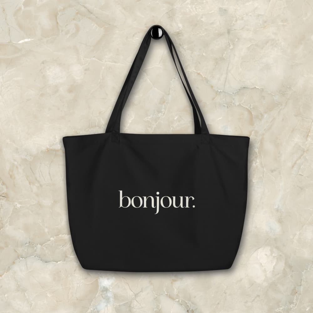 Totebag LG mockup bonjour hanging