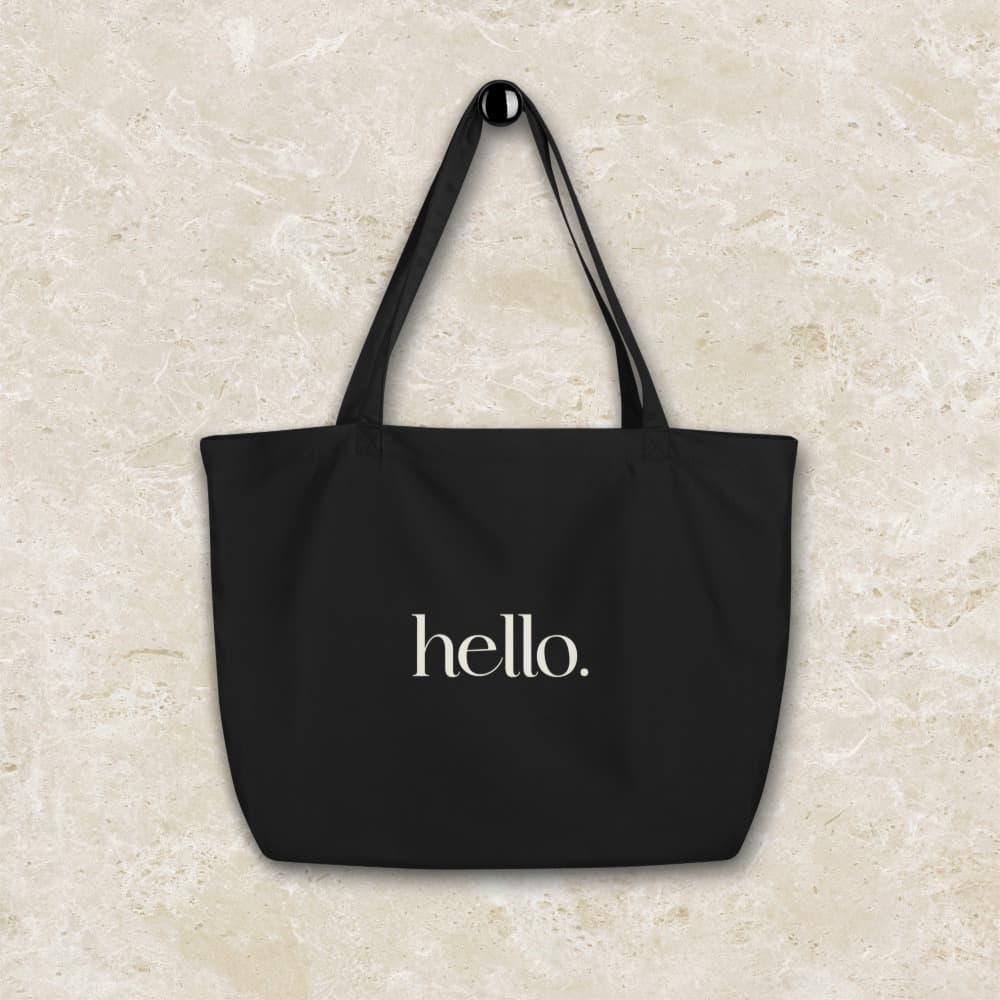 Totebag LG mockup hello hanging